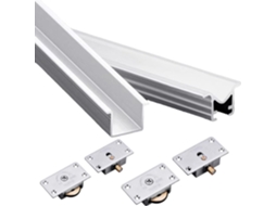 Kit De Trilho Único Embutido Para Porta Correr Rodízios Suaves E Silenciosos Facilitar A Modernização Portas Armários Na