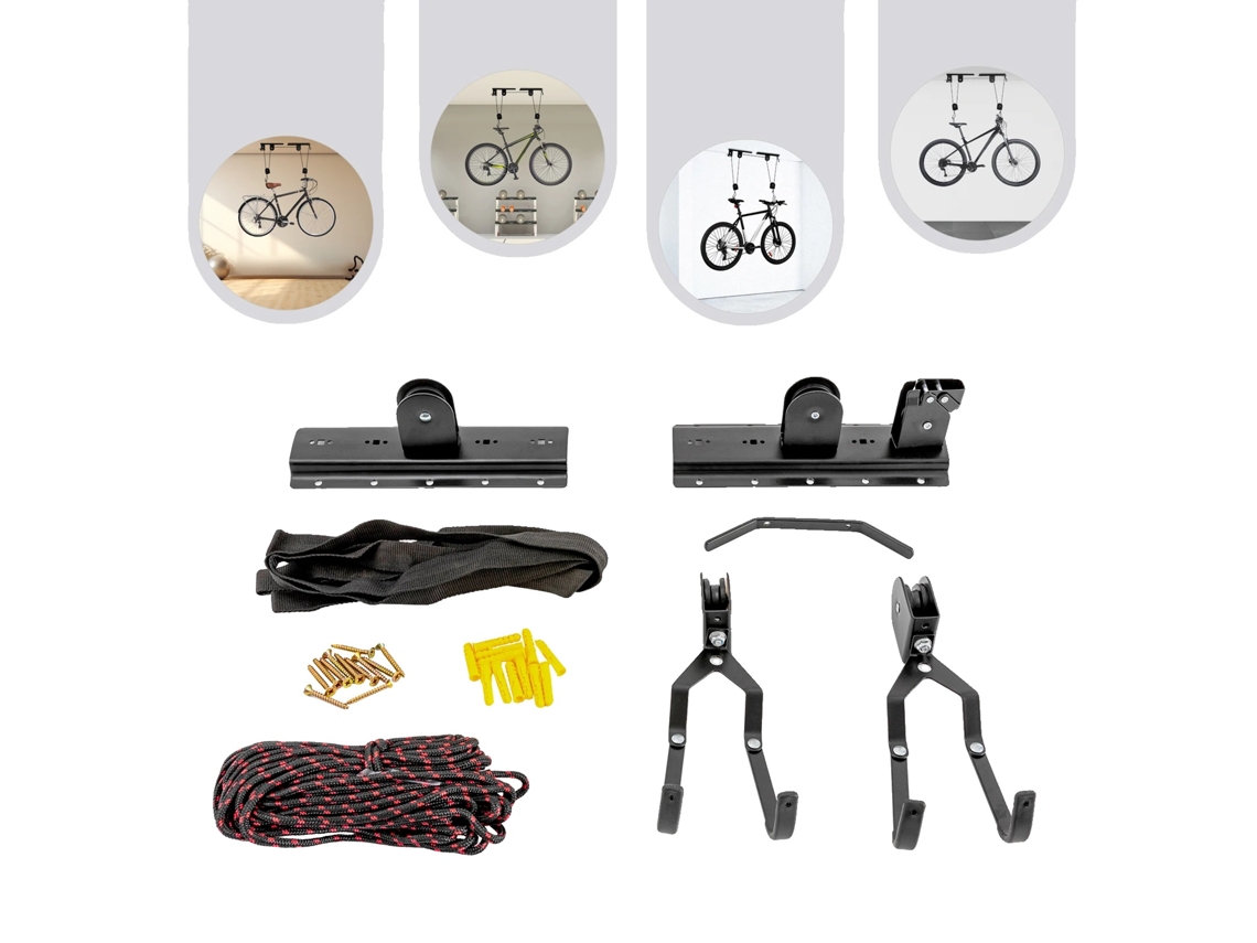 Guindaste Para Bicicletas, Construção Robusta, Instalação Fácil, Preto
