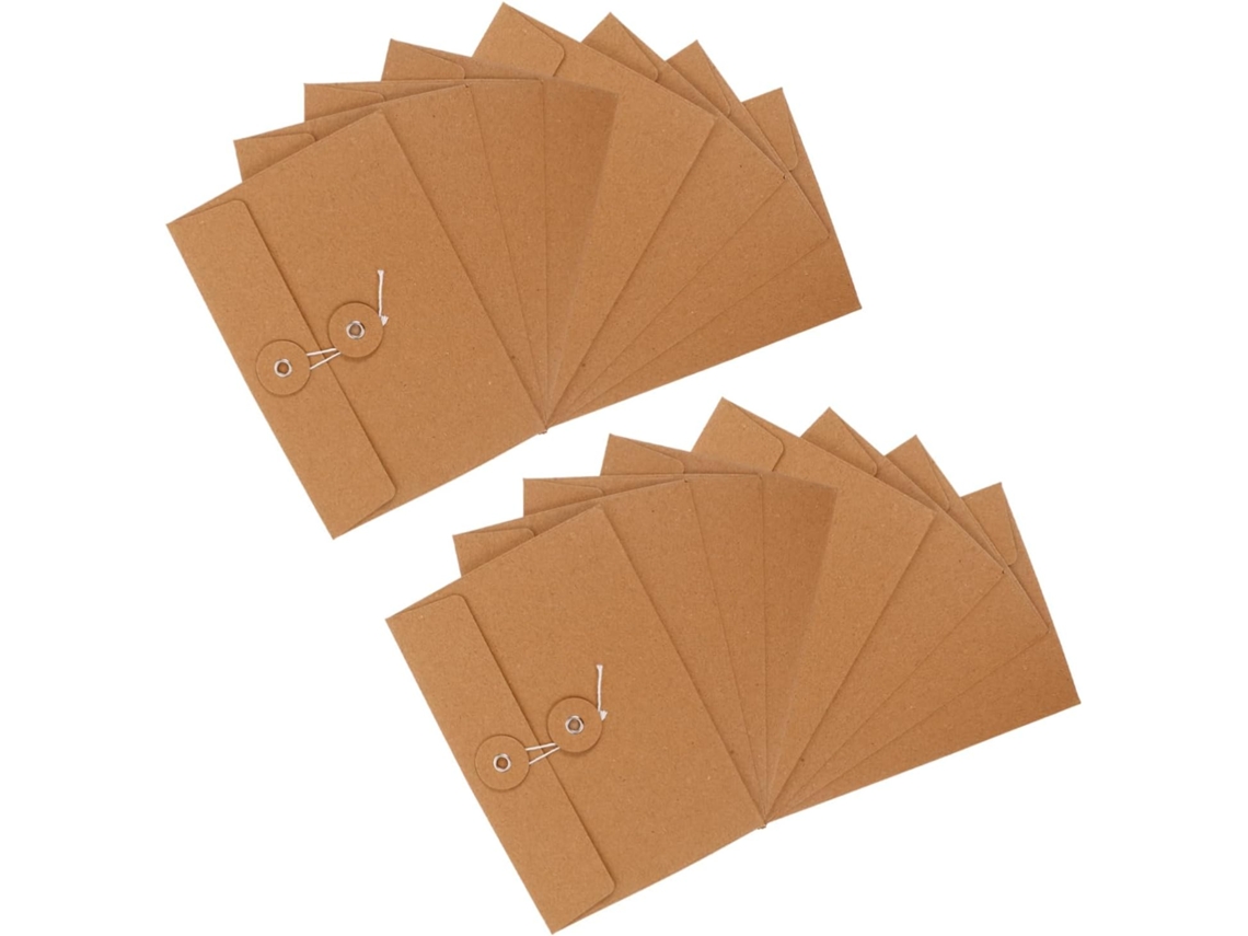 Conjunto De 20 Envelopes Kraft Retrô Para Armazenamento, Porta Documentos Gokoco