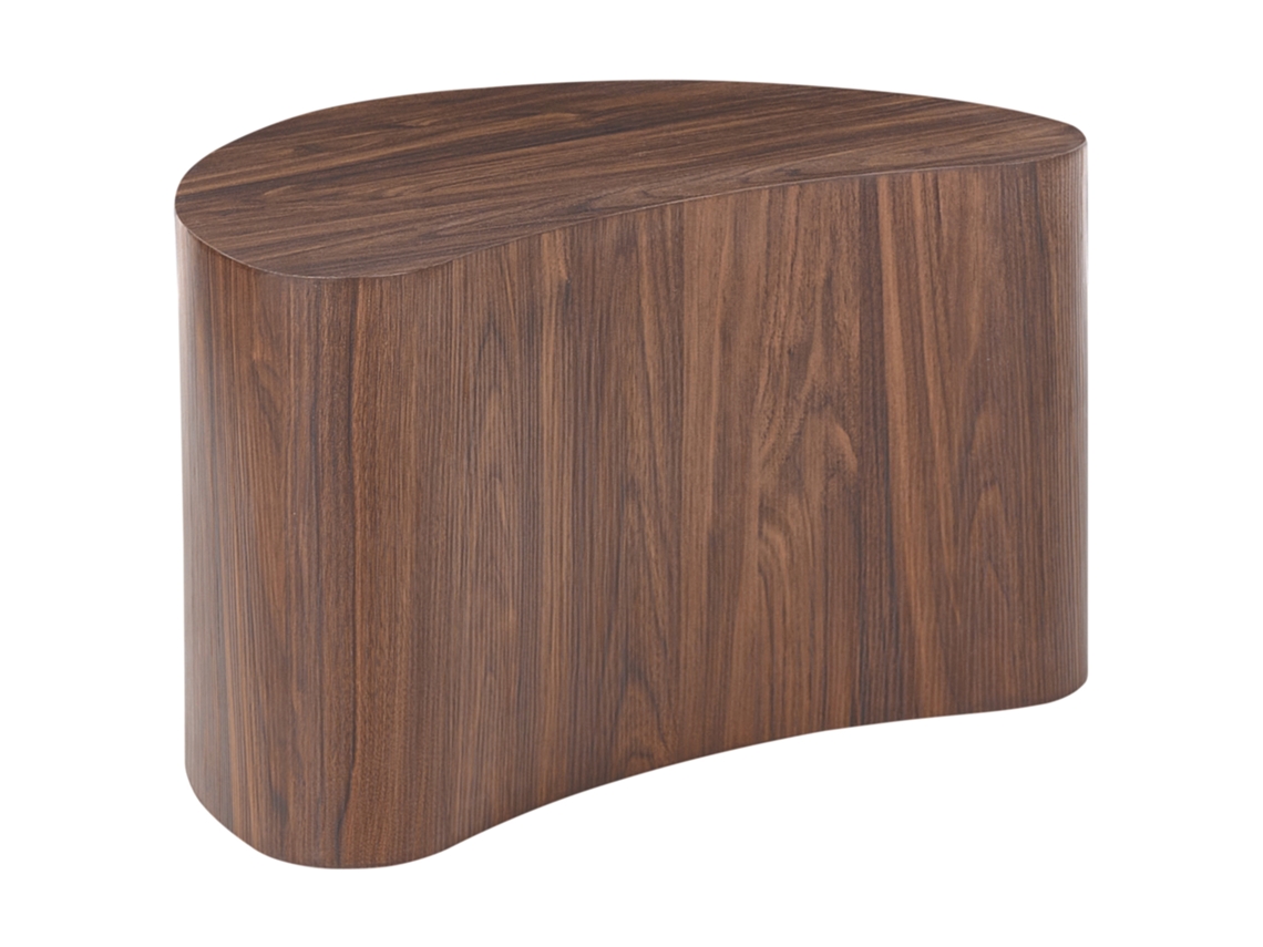 Mesa Moderna Con Forma Irregular Beliani Bilpa De Mdf Marrón 35x57x33