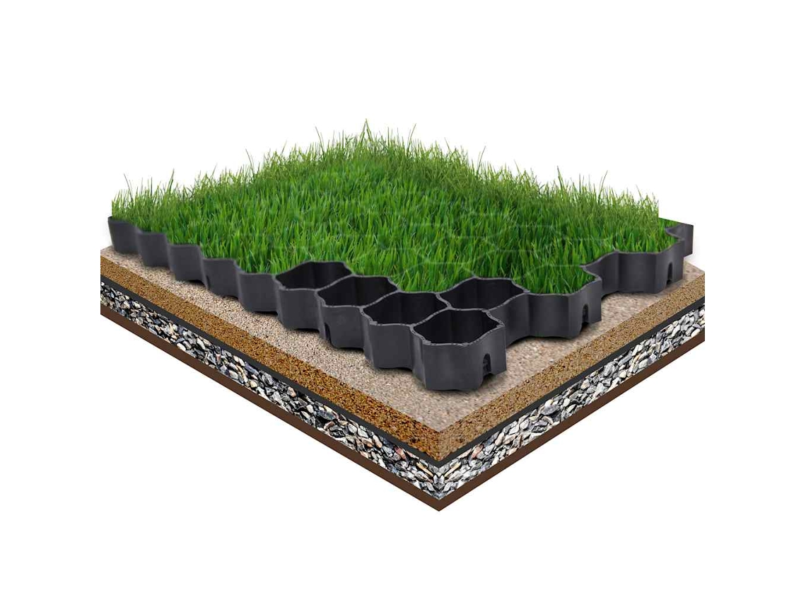 Vidaxl Grelhas Para Relvado 16 Pcs 60x40x3 Cm Plástico Preto