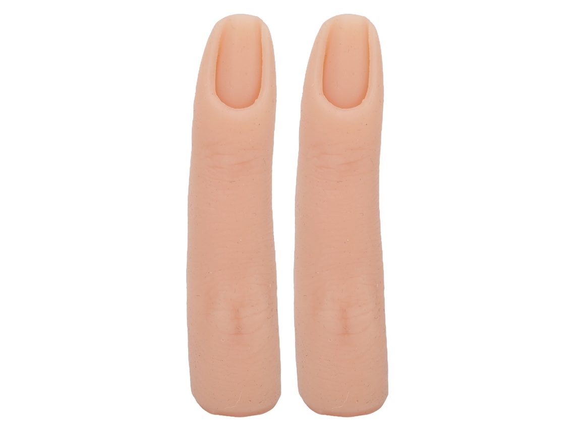 Modelo De Dedo Flexible De Silicona Para Entrenamiento De Uñas Y Tatuajes 2 Piezas Color Piel