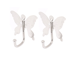Conjunto de 2 Ganchos Parede para Toalha em Formato Borboleta Quarto e Banheiro. CHABERLU