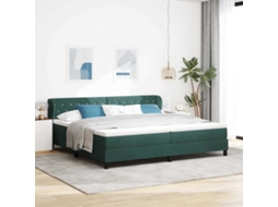 Vidaxl Cama Box Com Colchão Verde-escuro 200 X 200 Cm Veludo