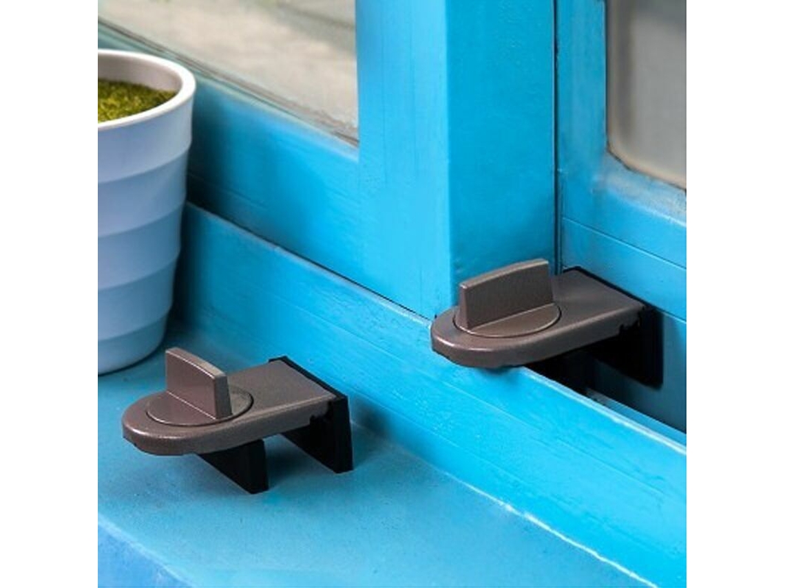 Trava Ajustável Lurelia Para Janela Deslizante E Porta De Correr, 2 Peças, Segurança Infantil, 6 X 3,5 X 2,3 Cm