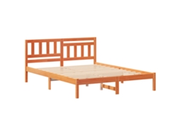 Conjunto 1 Estrado De Cama Plataforma Vidaxl Castanho Madeira De Pinho Maciça (140 X 200 Cm)
