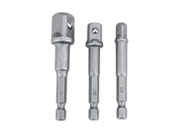 Conjunto 3 Adaptadores De Soquete Com Vara De Extensão Para Brocas De Parafusadeira