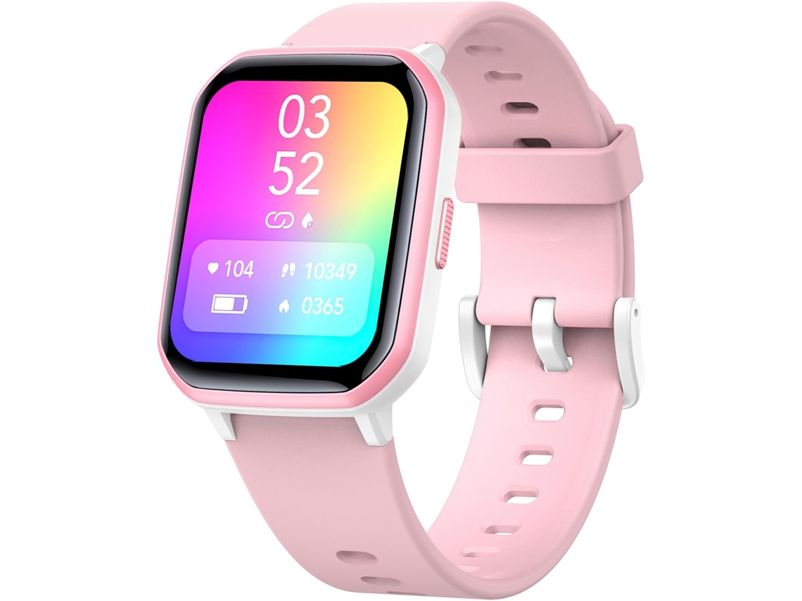 Smartwatch Infantil Rosa 1,5 Pol Mostrador Diy Monitor Batimentos Sono 19 Modos Calorias Ip68 para 6+ ZYBLSSBB