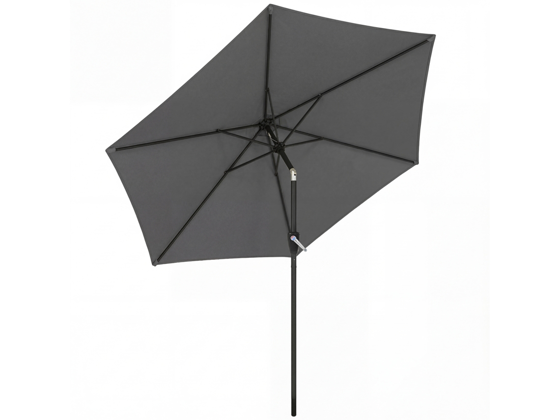 Guarda sol Dobrável 270 Cm, com Manivela, UV 50+, Cinza | S/MARCA