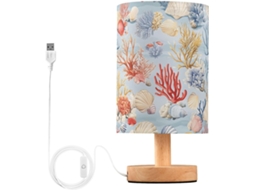Abajur De Cabeceira Mnsruu Em Formato Concha Coral, Luminária De Cabeceira Led, Luminária De Mesa Com Cúpula Tecido