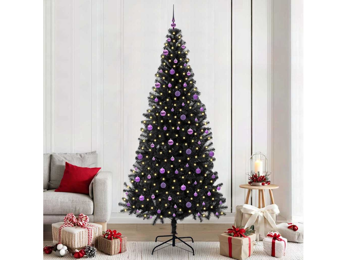 Vidaxl Árvore De Natal Preto 240 Cm Pvc