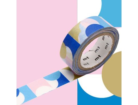 Fita Adesiva Semicircular Dourada Rosa e Azul 1,5 cmx7 M YOUDOIT