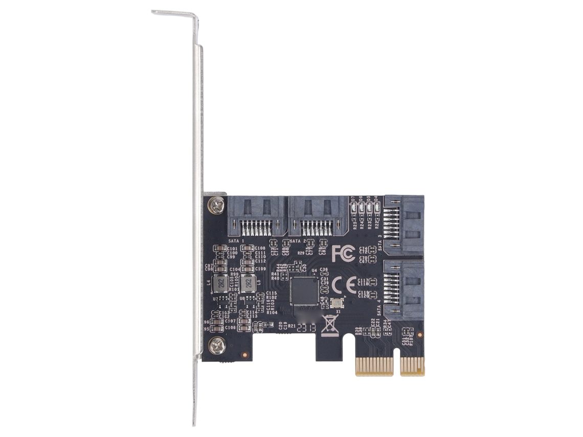 Placa Adaptadora Pcie 3.0 X1 Para 4 Portas Sata3 Placa Controladora Pcie X1 De Alta Velocidade