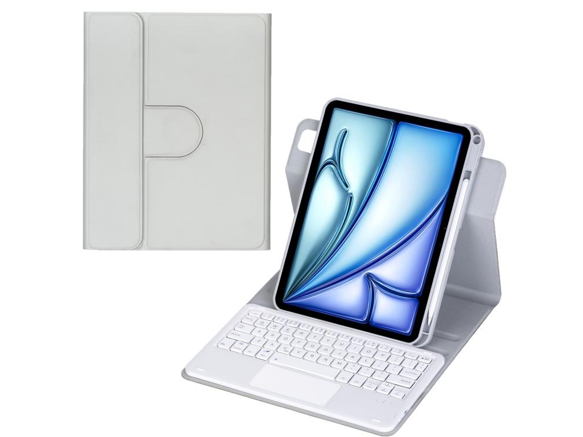 Capa De Couro Com Teclado Bluetooth Touchpad E Rotação 360°para Ipad Air 4 10.9 Layout Pt
