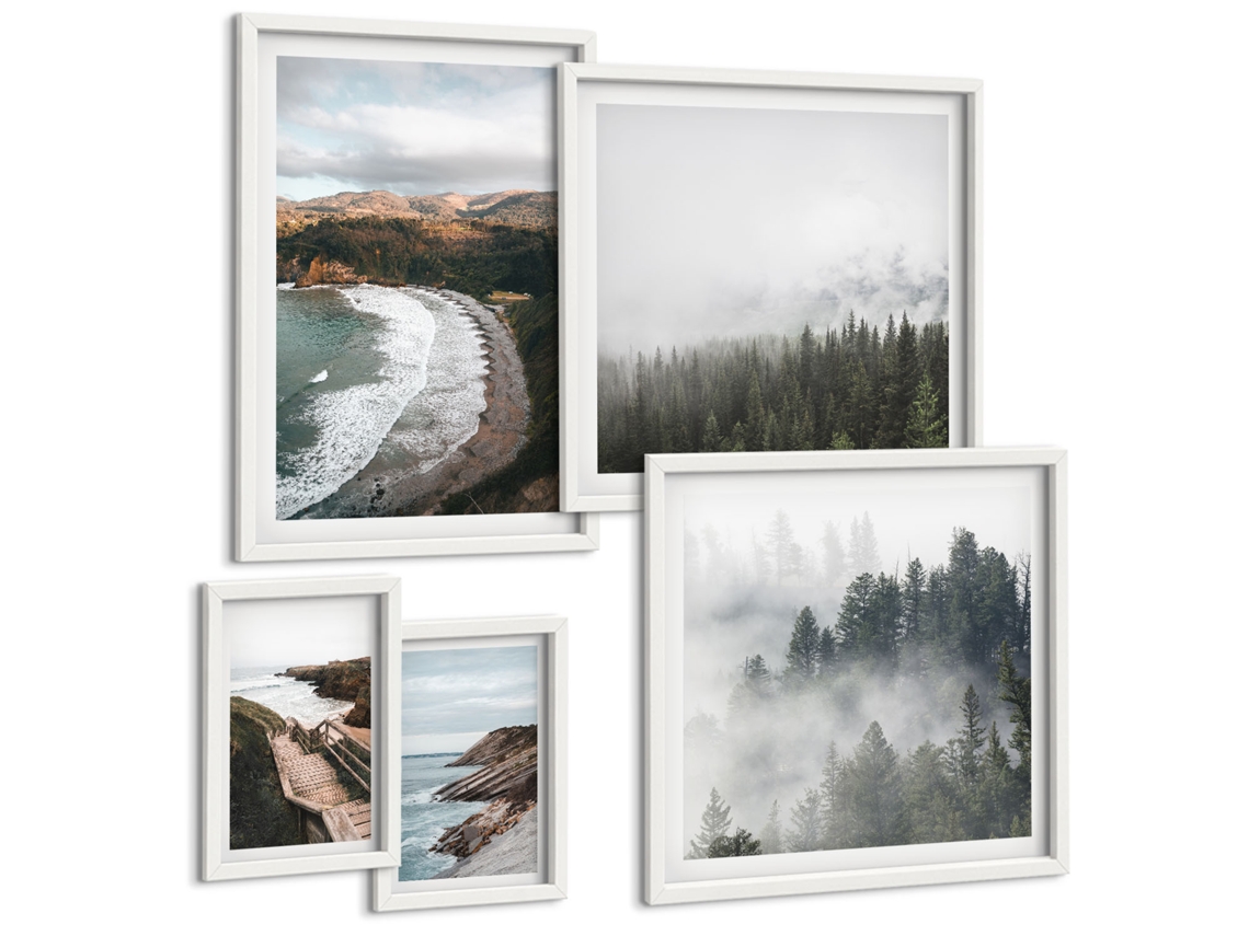 Composição De Quadros Padrões Minimalistas Abstratos Moldura Branca Imagens Para Um Quarto Infantil Espelharte (conjunto De 5 Imagens)