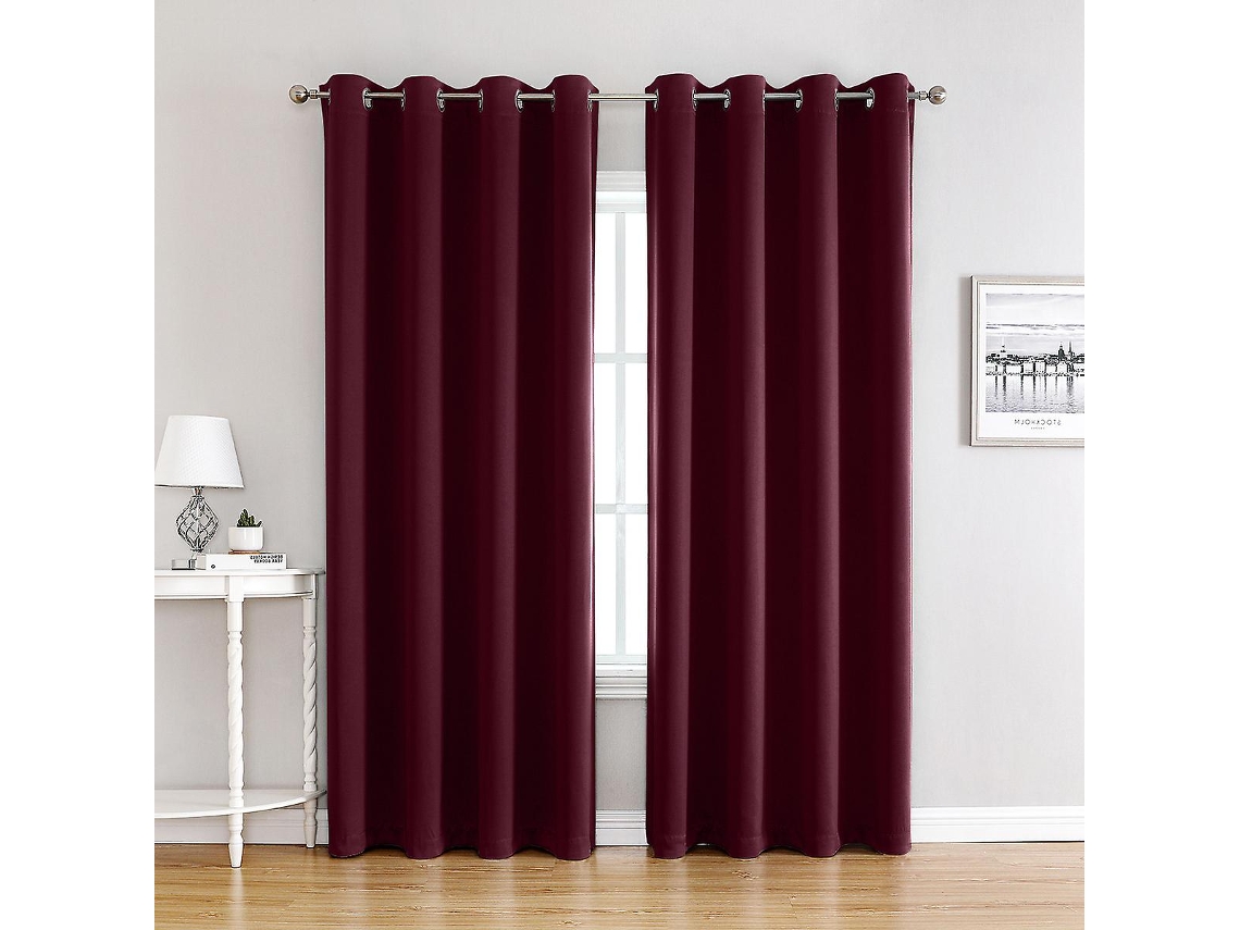 Cortinas Blackout Para Ambientes - Cortinas Duplas Isolamento Térmico Para Janelas Residenciais / Tecido Sólido Frente Pesada, Pacote Com 2 Unidades