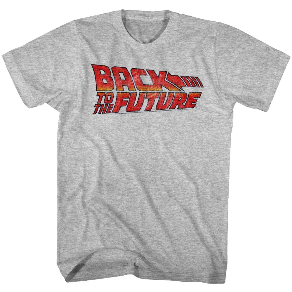 Rockinstone Back To The Future Movie Logo B2f Heather Gray Adult T-shirt Size:xxl