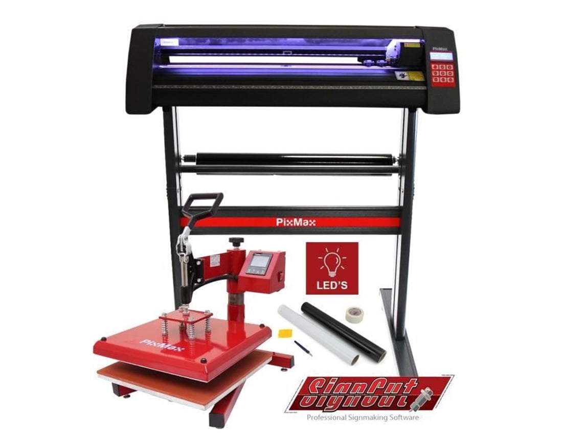 Plotter de Corte de Vinil Led com Prensa Térmica de 38 Cm e Olho Óptico Integrado com Software Signcut Pro