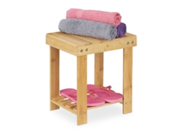 Banquinho Pequeno De Bambu Natural Para Casa E Decoração