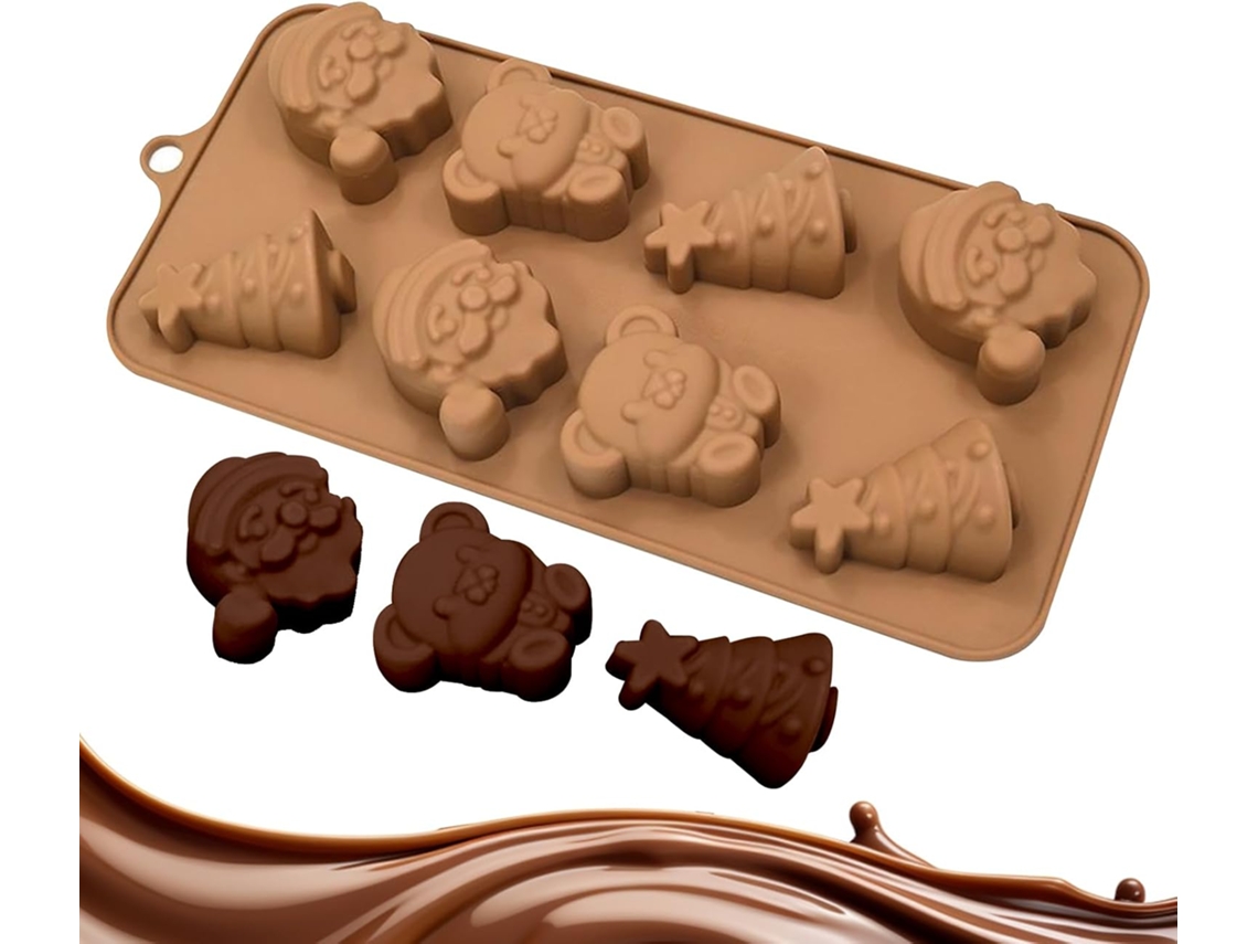 Formas De Silicone Chocolate Natalino Com 8 Cavidades.