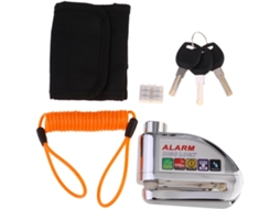 1 Conjunto De Cadeado De Segurança Antifurto Com Alarme, Em Aço Inoxidável, Para Bicicleta, Com Corda Prateada.