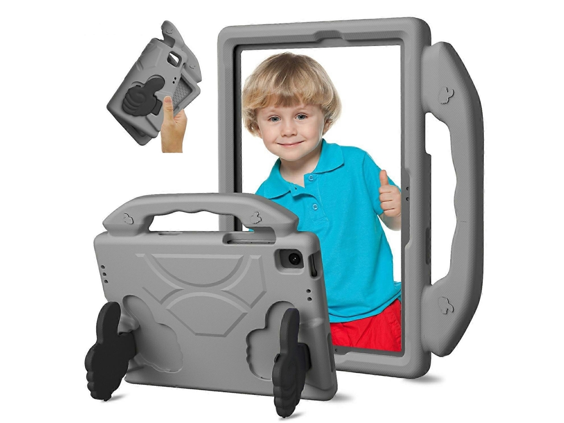 Capa Infantil Eva Com Suporte E Alça Para Samsung Galaxy Tab A9, Cinza Elysve