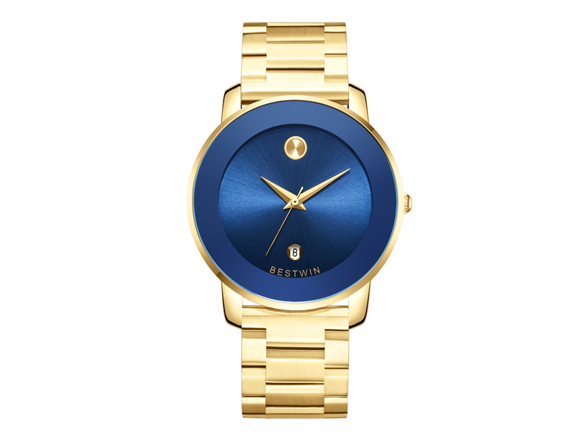 Relógio de Quartzo Masculino MDUG (dourado e Azul)