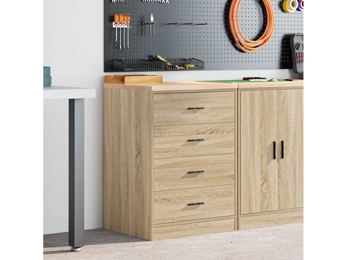 Vidaxl Armário De Arrumação De Garagem Carvalho Sonoma 60x51x85 Cm