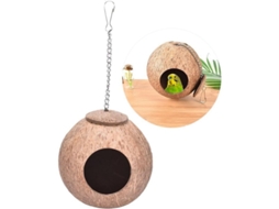 Casa/cama/gaiola de Casca de Coco Natural para Pássaros e Hamsters