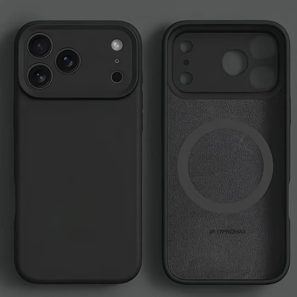Capa Magnética De Silicone Líquido Para Iphone 16 Plus (preta), Compatível Com Carregamento Sem Fio Magsafe.