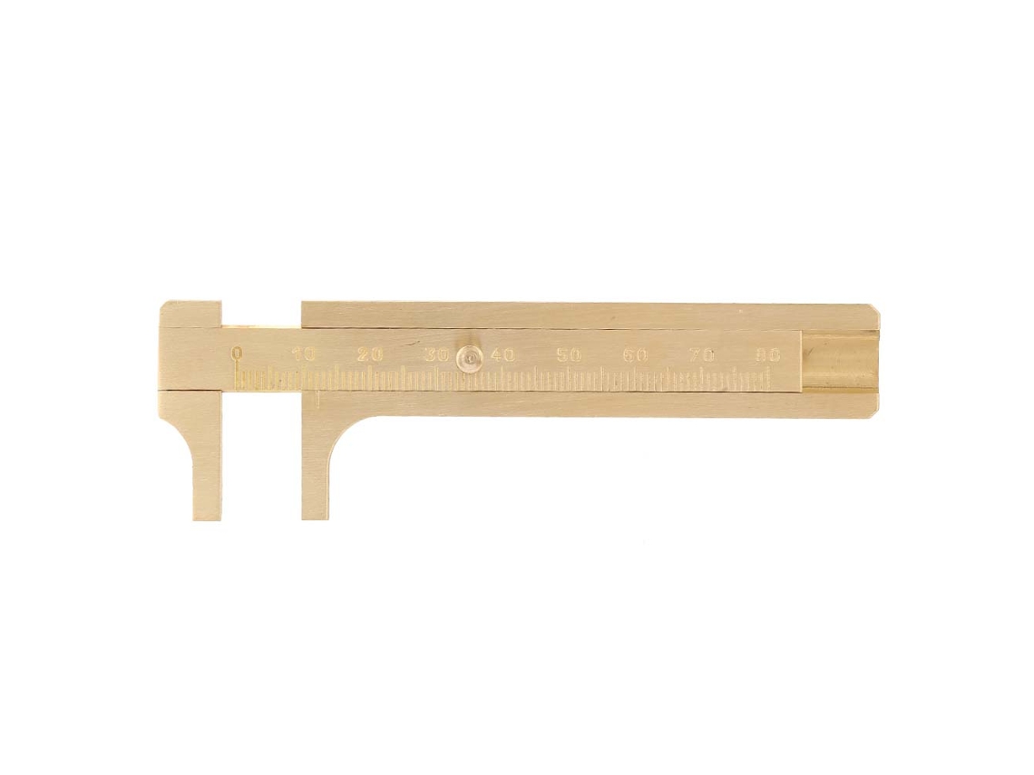Ferramenta De Medição Pie De Rey De Cobre Sólido Portátil 0-80mm Régua De Calibre Para Arqueologia