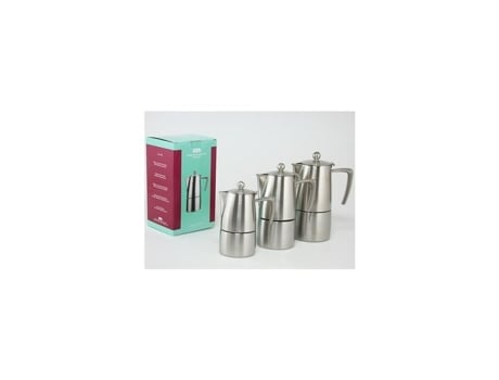 ILSA Fond Satin Elan Induction Coffee Maker 4 Xícaras de Café e Peças