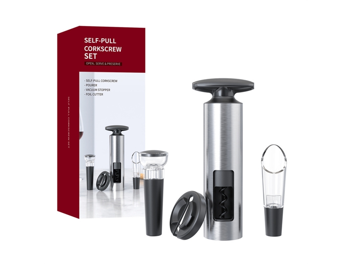 Conjunto Abridor De Garrafas De Vinho Conjunto Abridor De Vinho 4 Em 1 Saca-rolhas Profissional*