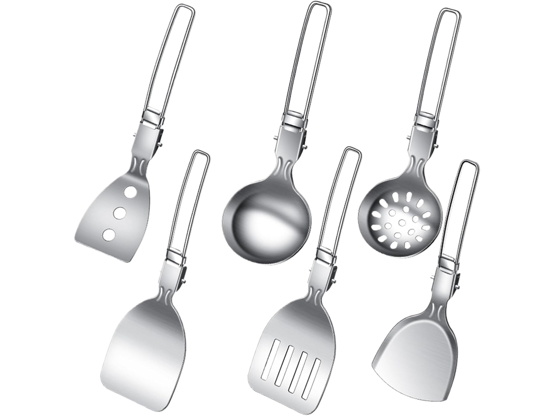 Conjunto De Utensílios De Cozinha Para Camping, Utensílios Para Fritar E Cozinhar Em Fogo Brando.