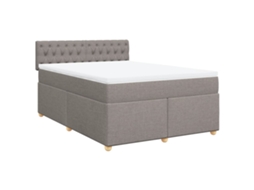 Box Spring Bed, Box Spring Beds Vidaxl Cinzento-acastanhado Tecido (140 X 200 Cm)
