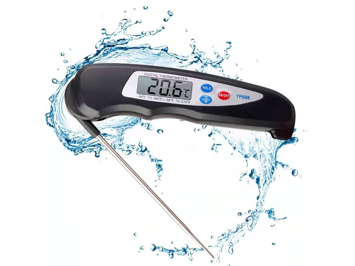 Termômetro Digital de Cozinha com Sonda Dobrável, Leitura Rápida para Culinária, Alimentos como Carne, Grelhados, em Geral e Líqu AQUAFORGE