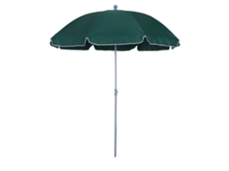 Chapéu De Sol De Praia Ø202 Cm De Com Toldo Inclinaável Mastros Desmontáveis E Base Pontiaguda Para Jardim Verde