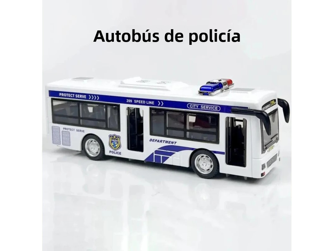 (modelo De Carro De Polícia Branco) Brinquedo De Ônibus De Simulação, Com Efeitos De Som E Luz, Feito De Liga Metálica.
