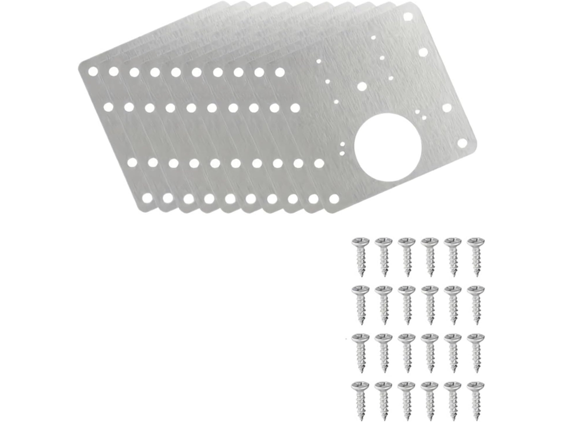 Conjunto De 28 Dobradiças Para Armário 4 Placas Reparo + 24 Parafusos Autoatarraxantes, Fáceis De Instalar E Que