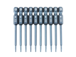 Conjunto De 10 Brocas De Chave De Fenda De 5 Estrelas, Cabo Hexagonal De 1/4 Polegada, Aço Ligado S2, 65mm, Magnético
