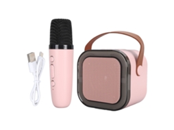 Mini máquina de karaoke portátil com alto-falante Bluetooth, microfone e luzes LED dinâmicas para crianças e adultos | S/MARCA