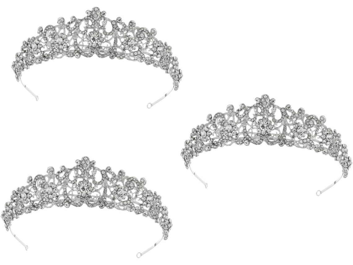 Conjunto De 3 Peças De Tiara De Liga Metálica Para Noivas, Ideal Para Vestidos Femininos.