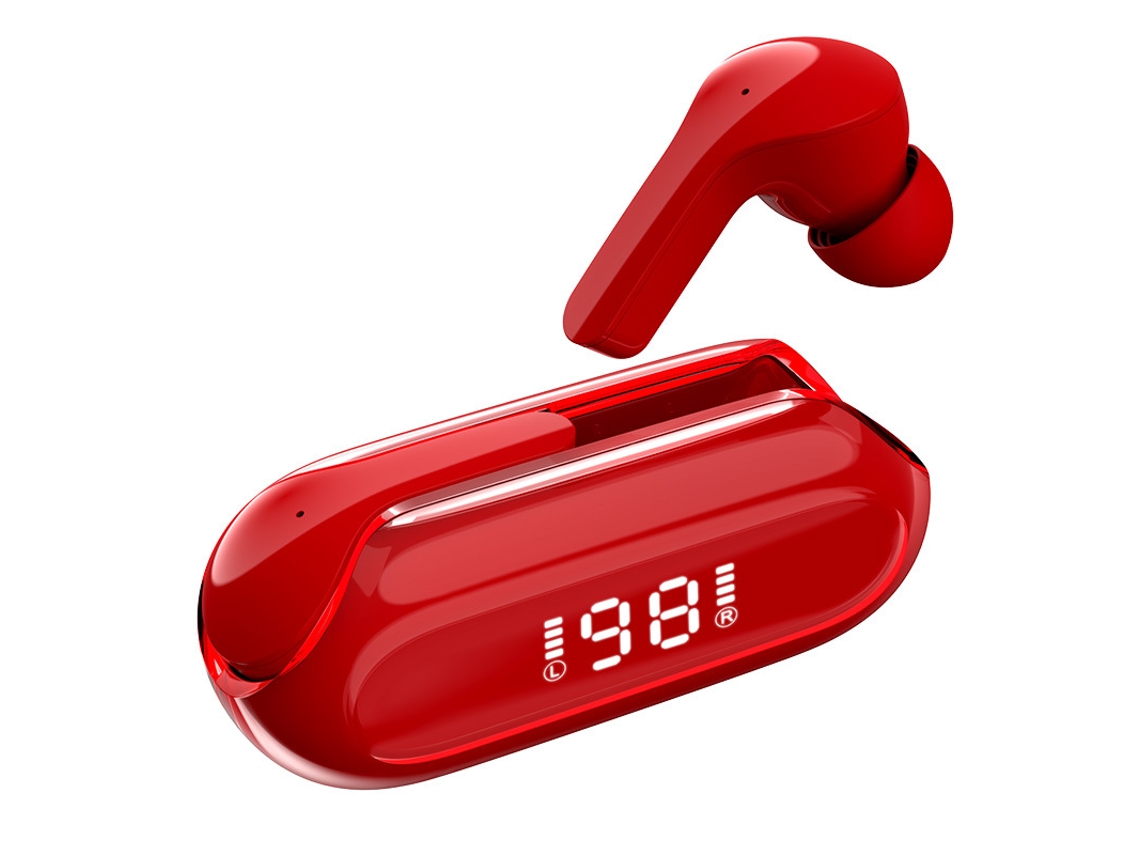 Auriculares Bluetooth True Wireless  com Cancelamento de Ruído 5.0 Sport Vermelho