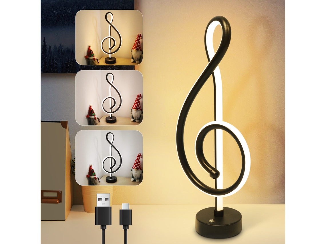 Nettlife Candeeiro De Secretária Led Regulável Por Toque Sem Fios Bateria Preta Com Toque Recarregável Por Usb Regulável, 2 W, 2,5 Cm