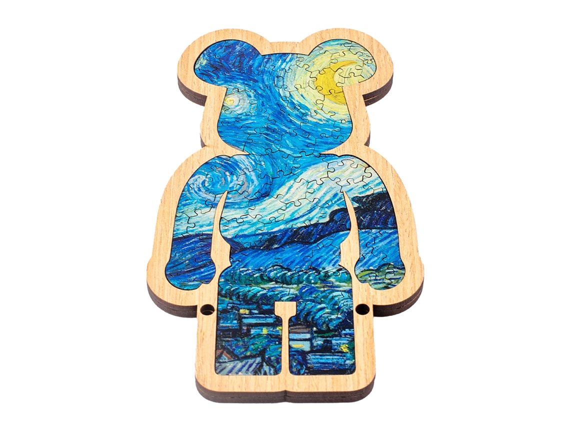 Quebra-cabeça De Madeira Emoldurado - Estampa De Urso, 86 Peças, 10x1x19 Cm