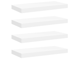 Prateleiras de Parede Suspensas 4 Pcs 50x23x3,8cm Mdf Branco MAISON EXCLUSIVE