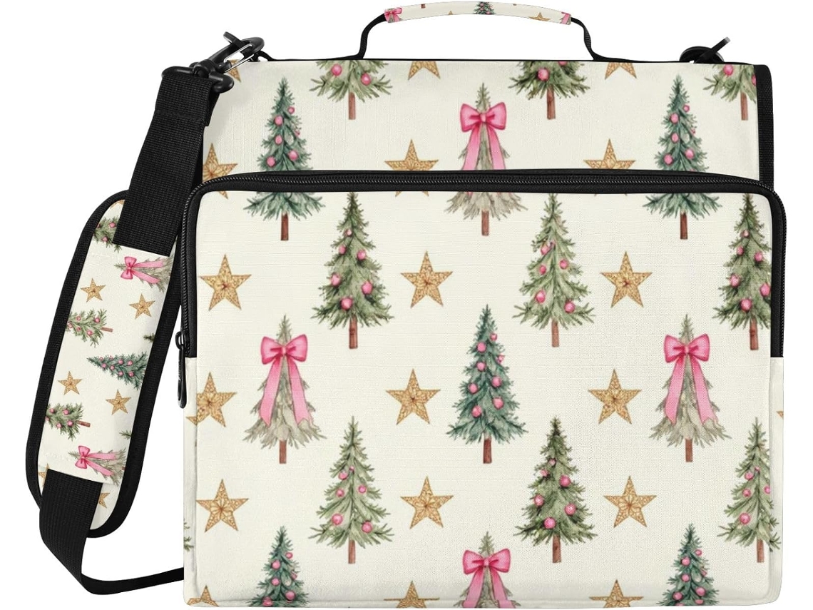 Massa De 3 Argolas Com Alça Em Formato Árvore Natal E Gengibre Estrela, 8cm, Com Sacos Diversos, Organizador Escolar