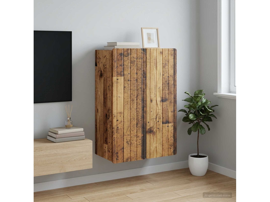 Vidaxl Armário De Parede Madeira Antiga 66 X 34,5 X 92 Cm
