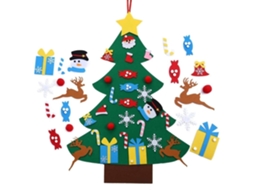 Árvore de Natal em Feltro para Crianças, Decoração de Parede Removível, Conjunto de 26 Peças, Presente, Ergonômico, Uso Diário STELASPLEN