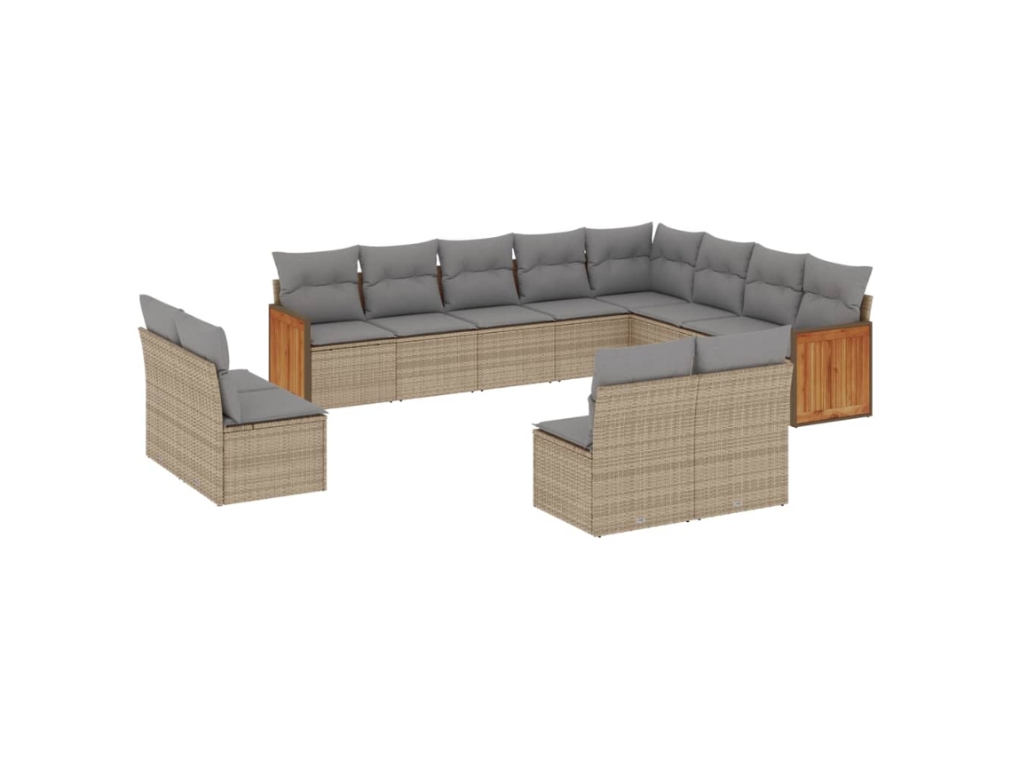 Garden Sofa Set, Garden Sofa Sets Vidaxl Bege Rattan / Vime (n/a)